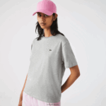 Lacoste חולצת טריקו כותנה מובחרת עם צווארון צוואר DZ4D0D2591 chine אפור cca נשים