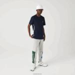 Lacoste חולצת טריקו כותנה עם צווארון ממותגים DZ4D0D909 כחול כהה 166 גברים