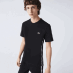 Lacoste חולצת טריקו כותנה עם צווארון ממותגים DZ4D0D910 שחור 031 גברים - Image 3