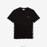 Lacoste חולצת טריקו כותנה עם צווארון ממותגים DZ4D0D910 שחור 031 גברים - Image 4
