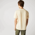 Lacoste חולצת טריקו כותנה עם צווארון עגול בהדפס חתימה ותנין DZ4D0D762 hbz צהוב גברים - Image 3