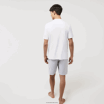 Lacoste חולצת טריקו כותנה עם צווארון צווארון קרוקודיל קטיפה DZ4D0D1343 לבן ירוק 7wj גברים - Image 3