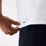 Lacoste חולצת טריקו כותנה עם צווארון צווארון, חבילה 3 DZ4D0D1350 לבן 001 גברים - Image 4