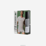 Lacoste חולצת טריקו כותנה עם צווארון צווארון, חבילה 3 DZ4D0D1349 לבן אפור chine שחור bxy גברים - Image 5