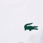 Lacoste חולצת טריקו כותנה עם צווארון צווארון קרוקודיל קטיפה DZ4D0D1343 לבן ירוק 7wj גברים - Image 6