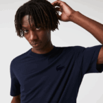 Lacoste חולצת טריקו כותנה עם צווארון צווארון קרוקודיל קטיפה DZ4D0D1344 כחול כהה 166 גברים