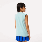 Lacoste חולצת טריקו ללא שרוולים מכותנה ג'רזי DZ4D0D3016 מנטה lgf בנות - Image 3
