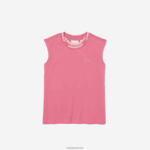 Lacoste חולצת טריקו ללא שרוולים מכותנה ג'רזי DZ4D0D3017 ורוד 2r3 בנות - Image 4