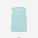 Lacoste חולצת טריקו ללא שרוולים מכותנה ג'רזי DZ4D0D3016 מנטה lgf בנות - Image 4