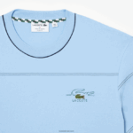 Lacoste חולצת טריקו מבד ג'רזי מכותנה אורגנית DZ4D0D183 כחול hbp גברים - Image 5