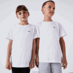 Lacoste חולצת טריקו מבד כותנה עם צווארון צווארון DZ4D0D2996 לבן 001 ילדים - Image 2
