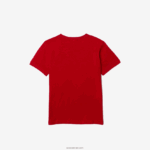 Lacoste חולצת טריקו מבד כותנה עם צווארון צווארון DZ4D0D3178 תרנגולת אדומה ילדים - Image 2