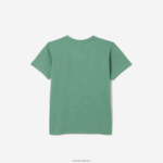 Lacoste חולצת טריקו מבד כותנה עם צווארון צווארון DZ4D0D3003 ירוק חאקי kx5 ילדים - Image 2