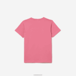 Lacoste חולצת טריקו מבד כותנה עם צווארון צווארון DZ4D0D3011 ורוד 2r3 ילדים - Image 2