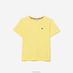 Lacoste חולצת טריקו מבד כותנה עם צווארון צווארון DZ4D0D3132 צהוב 107 ילדים