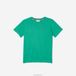 Lacoste חולצת טריקו מבד כותנה עם צווארון צווארון DZ4D0D3167 ירוק kfv ילדים