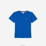Lacoste חולצת טריקו מבד כותנה עם צווארון צווארון DZ4D0D2995 כחול kxb ילדים