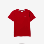 Lacoste חולצת טריקו מבד כותנה עם צווארון צווארון DZ4D0D3178 תרנגולת אדומה ילדים