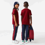 Lacoste חולצת טריקו מבד כותנה עם צווארון צווארון DZ4D0D3165 בורדו ypw ילדים - Image 3