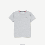 Lacoste חולצת טריקו מבד כותנה עם צווארון צווארון DZ4D0D3125 chine אפור cca ילדים - Image 4
