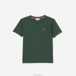 Lacoste חולצת טריקו מבד כותנה עם צווארון צווארון DZ4D0D3149 ירוק 5hx ילדים - Image 4