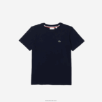 Lacoste חולצת טריקו מבד כותנה עם צווארון צווארון DZ4D0D2998 כחול כהה 166 ילדים - Image 5