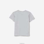 Lacoste חולצת טריקו מבד כותנה עם צווארון צווארון DZ4D0D3125 chine אפור cca ילדים - Image 5