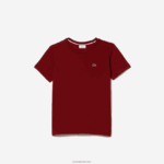 Lacoste חולצת טריקו מבד כותנה עם צווארון צווארון DZ4D0D3165 בורדו ypw ילדים - Image 5