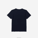Lacoste חולצת טריקו מבד כותנה עם צווארון צווארון DZ4D0D2998 כחול כהה 166 ילדים - Image 6