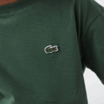 Lacoste חולצת טריקו מבד כותנה עם צווארון צווארון DZ4D0D3149 ירוק 5hx ילדים - Image 6