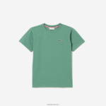Lacoste חולצת טריקו מבד כותנה עם צווארון צווארון DZ4D0D3003 ירוק חאקי kx5 ילדים