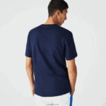Lacoste חולצת טריקו מג'רזי מכותנה בגזרה רגילה DZ4D0D750 כחול כהה 7cg גברים - Image 3