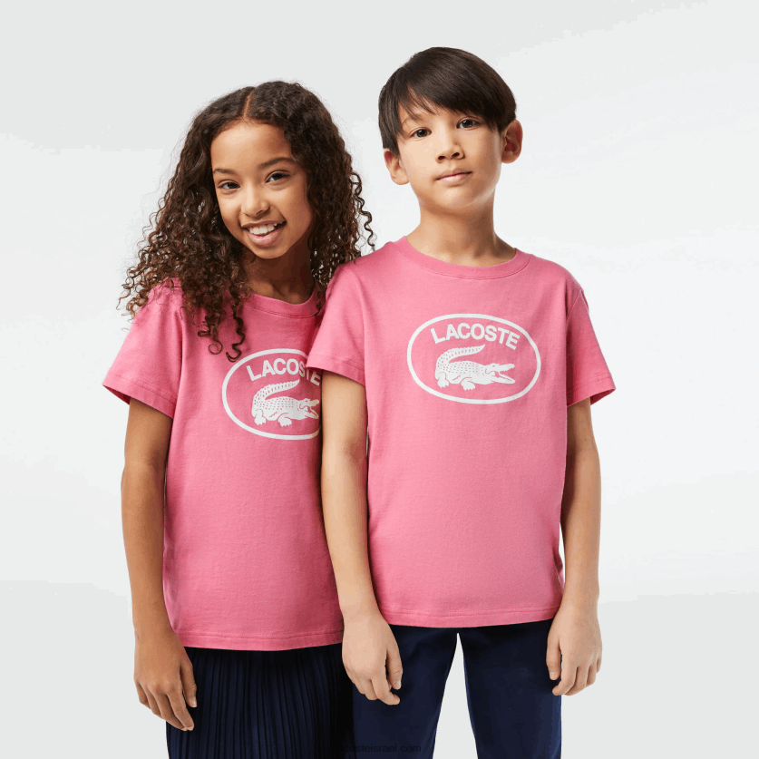 lacoste_d797d795d79cd7a6d7aa_d798d7a8d799d7a7d795_d79ed792d7a8d796d799_d79ed79bd795d7aad7a0d794_d79ed79ed795d7aad792d7aa_d79.png Lacoste חולצת טריקו מג'רזי מכותנה ממותגת בניגוד DZ4D0D3029 ורוד 2r3 ילדים - Image 1
