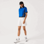 Lacoste חולצת טריקו מודפסת בגזרה רופפת DZ4D0D2546 כחול k1q נשים - Image 2