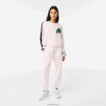 Lacoste חולצת טריקו מודפסת בגזרה רופפת DZ4D0D2570 ורוד בהיר t03 נשים - Image 2