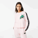 Lacoste חולצת טריקו מודפסת בגזרה רופפת DZ4D0D2570 ורוד בהיר t03 נשים