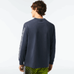 Lacoste חולצת טריקו מודפסת עם שרוול ארוך בגזרה רופפת DZ4D0D148 כחול שי גברים - Image 3