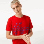 Lacoste חולצת טריקו מודפסת sport x novak djokovic DZ4D0D604 אדום 240 גברים - Image 2