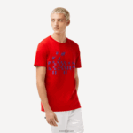 Lacoste חולצת טריקו מודפסת sport x novak djokovic DZ4D0D604 אדום 240 גברים