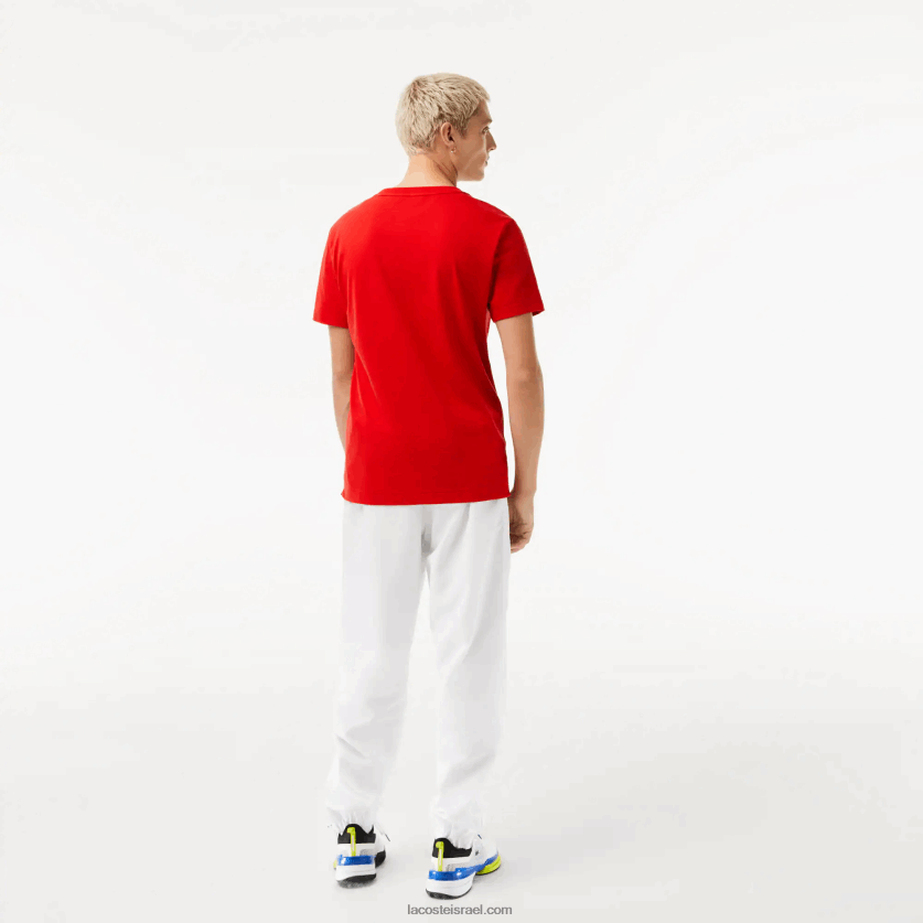 Lacoste חולצת טריקו מודפסת sport x novak djokovic DZ4D0D604 אדום 240 גברים - Image 3