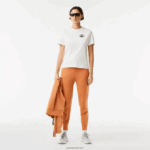 Lacoste חולצת טריקו מכותנה אורגנית בגזרה רפויה DZ4D0D2609 לבן 70V נשים - Image 2