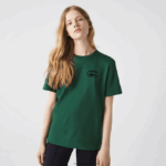 Lacoste חולצת טריקו מכותנה אורגנית בגזרה רפויה DZ4D0D2608 ירוק 132 נשים