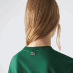 Lacoste חולצת טריקו מכותנה אורגנית בגזרה רפויה DZ4D0D2608 ירוק 132 נשים - Image 7