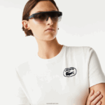 Lacoste חולצת טריקו מכותנה אורגנית בגזרה רפויה DZ4D0D2609 לבן 70V נשים