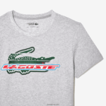 Lacoste חולצת טריקו מכותנה אורגנית בכושר רגיל DZ4D0D140 chine אפור cca גברים - Image 2