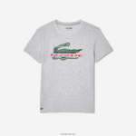 Lacoste חולצת טריקו מכותנה אורגנית בכושר רגיל DZ4D0D140 chine אפור cca גברים
