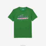 Lacoste חולצת טריקו מכותנה אורגנית בכושר רגיל DZ4D0D143 ירוק l94 גברים
