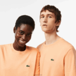Lacoste חולצת טריקו מכותנה אורגנית עם צווארון עגול DZ4D0D98 כתום בהיר heb גברים - Image 2