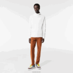 Lacoste חולצת טריקו מכותנה אורגנית עם צווארון גולף DZ4D0D803 לבן 001 גברים - Image 2
