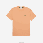 Lacoste חולצת טריקו מכותנה אורגנית עם צווארון עגול DZ4D0D98 כתום בהיר heb גברים - Image 4